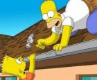Bart çatının o Homeros&#039;un babası onarım yardımcı asılıdır